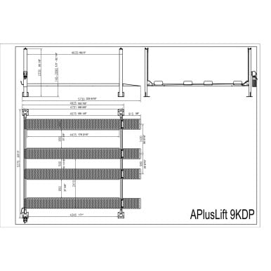 APlusLift 9,000LB 4-Post Double Deck Parking Storage Car Lift - HW-9KDP – image 12