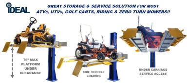 iDEAL Single Column UTV & Mower Storage/ Service Lift – image 11