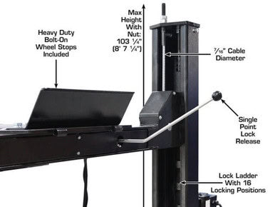 Apex 9 ALI Certified Hobbyist 9,000 Lb. Capacity 4-Post Parking Car Lift – image 13