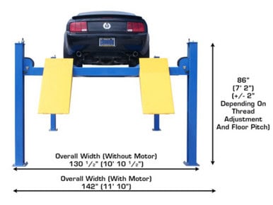 ATLAS 414 14,000 Lbs. Capacity Commercial Grade 4-Post Lift – image 3