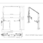 APlusLift 10,000LB 2-Post Overhead Symmetrical and Truly Asymmetrical Single Release Car Lift with 3 Year Warranty - HW-10ASY – image 15