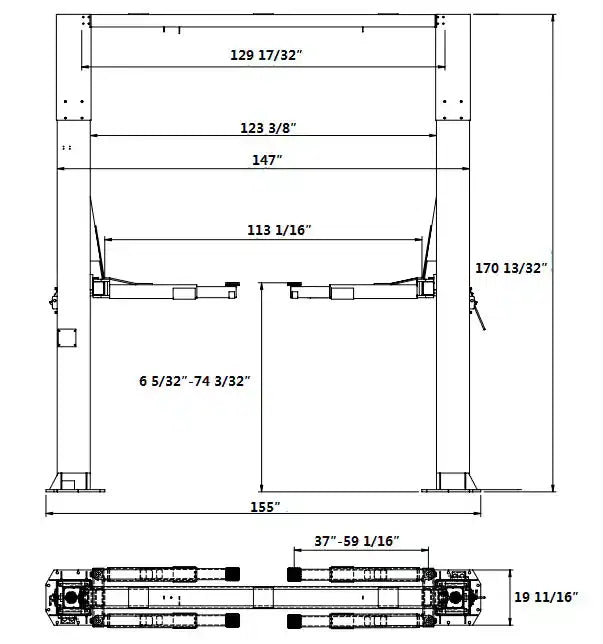 APlusLift AP-20SR 20,000 LB 2-Post Overhead Car Lift – image 3