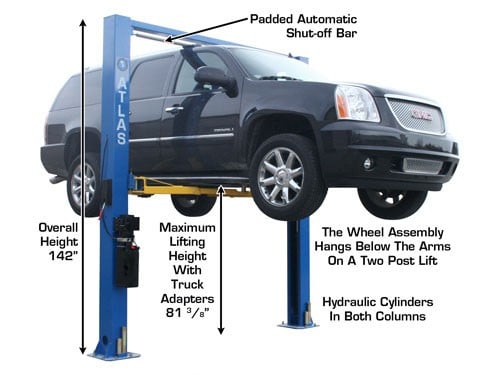 Atlas 9OHSC (SS) 9,000 lb Overhead 2-Post Car Lift – image 2
