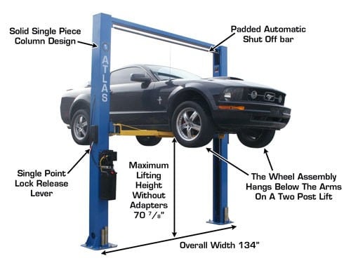 Atlas 9OHSC (SS) 9,000 lb Overhead 2-Post Car Lift – image 6