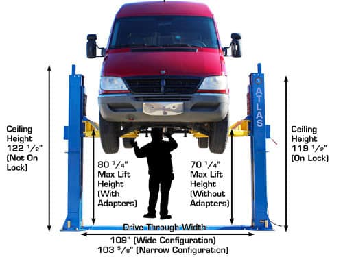 Atlas BP12000 12,000lbs 2-Post Bottom Plate Car Lift – image 12