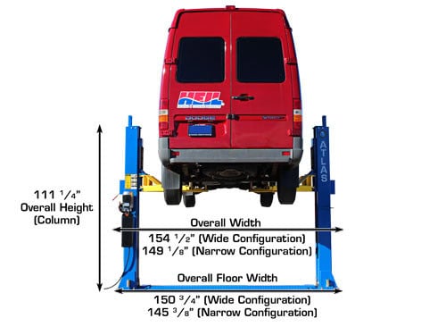 Atlas BP12000 12,000lbs 2-Post Bottom Plate Car Lift – image 14
