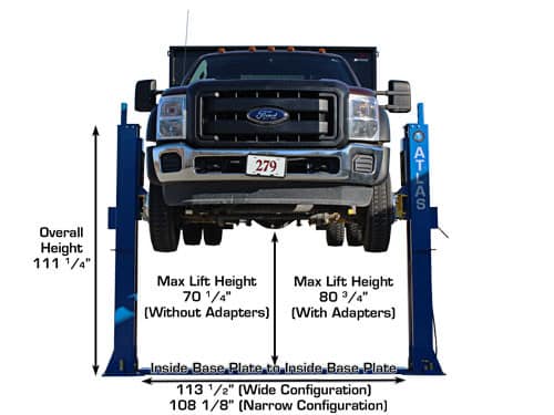 Atlas BP12000 12,000lbs 2-Post Bottom Plate Car Lift – image 3