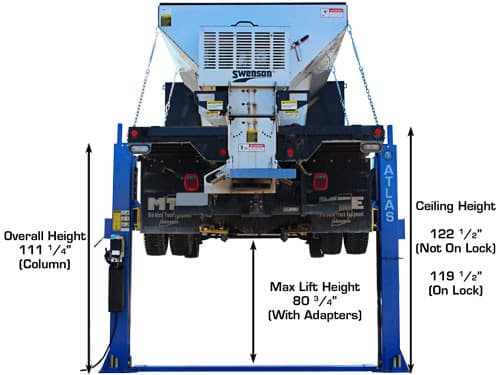 Atlas BP12000 12,000lbs 2-Post Bottom Plate Car Lift – image 5