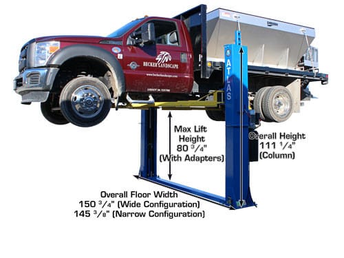 Atlas BP12000 12,000lbs 2-Post Bottom Plate Car Lift – image 7