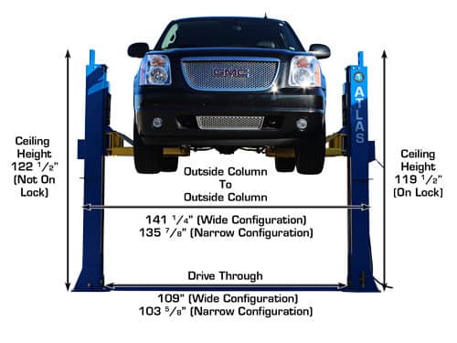 Atlas BP12000 12,000lbs 2-Post Bottom Plate Car Lift – image 8