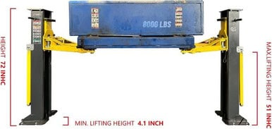 PMRL-200 8000 Lbs Test Portable Two-Post Garage Lift 2 Post Lift Car Lift Auto Lift – image 5