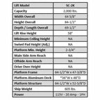 Tuxedo SC-2K 2,000 lb Single Column Lawnmower Storage Lift - 110V Duro Included – image 6