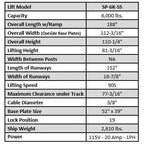 Tuxedo SP-6K-SS 6,000 lb Single Post Storage Lift – image 12