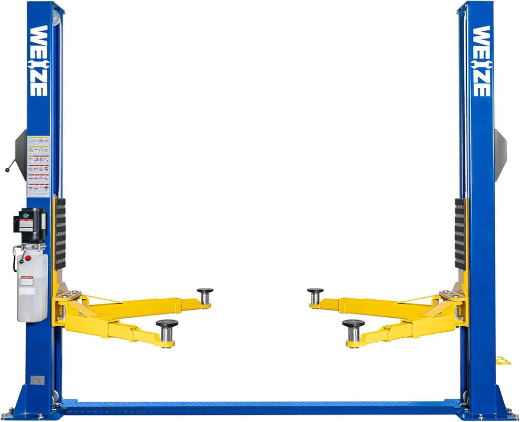Weize 2 Post Automotive Car Lift, 12,000 lbs Capacity, 220V 4HP Powerful Motor with Single Point Lock Release for Repaire Shop – image 2