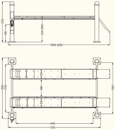 KT-4H150 Heavy Duty 4-Post Alignment Lift 15,000lbs. Rolling Jack Included – image 6