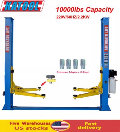 Katool KT-H105 10,000lbs 2-Post Vehicle Lift – Dual Safety Garage Hoist – image 1