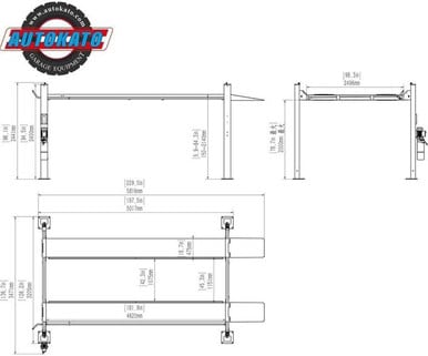KATOOL 3.0HP 11000Lbs Lifting Height 84 Inch 4 Post Lift 110v Four Post Parking Lift 4-Post Auto Lift Garage Lift Storage – image 8