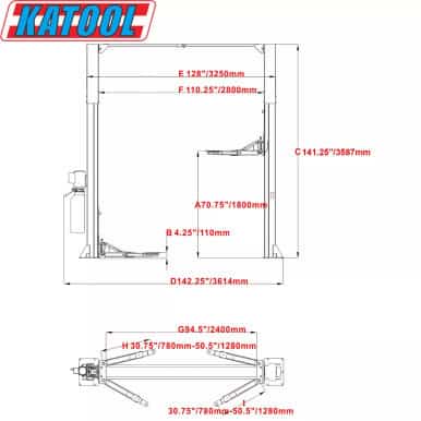 M&E 2 Post Lift 11000lbs Two Post Auto Lift Auto Truck Hoist Super Quality – image 10