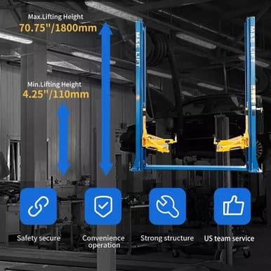 M&E 10000 lbs Two Post Lift 2 Post Lift Auto Lift Car Lift Hoist Equipment – image 6