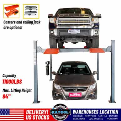 11000 Lbs Four Post Parking Lift 4-Post Auto Lift Garage Lift Storage – image 2