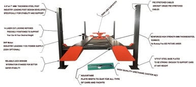 11000 Lbs Four Post Parking Lift 4-Post Auto Lift Garage Lift Storage – image 5