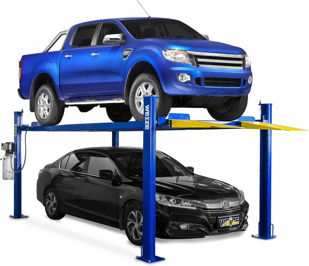Weize 8500 lbs 4 Post Car Lift with Casters Kits Four Post Parking Lift 4-Post Portable Storage Service Home Parking Lift – image 1