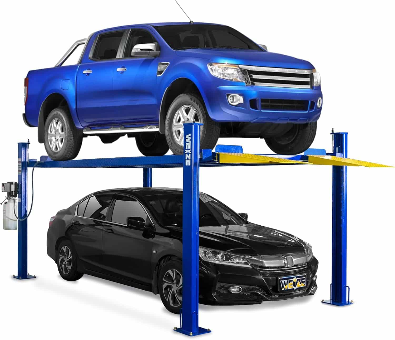 Weize 8500 lbs 4 Post Car Lift with Casters Kits Four Post Parking Lift 4-Post Portable Storage Service Home Parking Lift – image 1