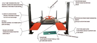 KT-4H110 Four Post Vehicle Lift 11,000lbs – image 3