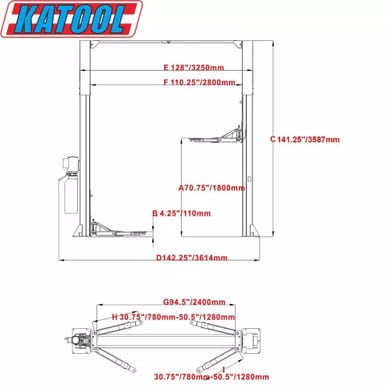 Motooltech ME 11,000 LB 2-Post Auto Lift – image 12