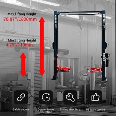 KATOOL 11000lbs Single Point Lock Release Direct Drive Two Post Lift 2 Post Lift Auto Lift 2-post Lift Clear Floor Car Lift, AS110D – image 2