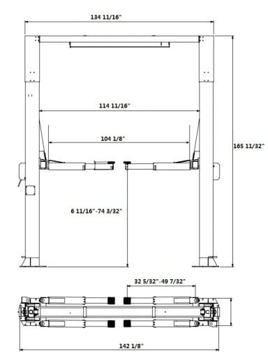 APlusLift AP-14SR 14,000 LB 2-Post Overhead Car Lift – image 11
