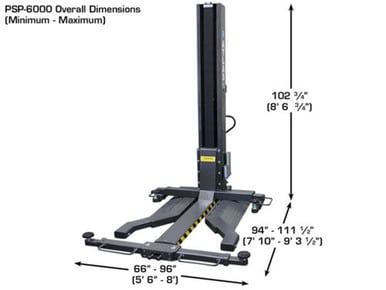ATLAS PSP-6000 - 6,000 lb Portable Single Post Lift – image 9