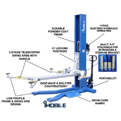 iDEAL MSC-6KLP 6,000 lb Mobile Single Column Lift – image 12
