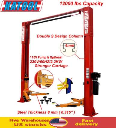 AUTOKATO AK-M120 12,000 LB 2-Post Auto Lift – image 1