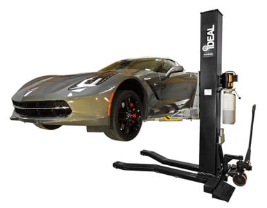 iDEAL MSC-6KLP 6,000 lb. Low Profile Mobile Single Post Lift - Black Edition – image 1