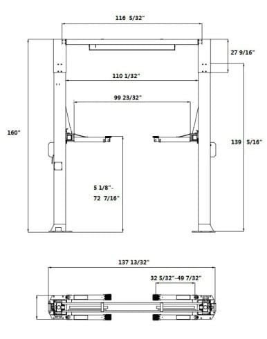 APlusLift HW-12HD 12,000 LB 2-Post Overhead Car Lift – image 10
