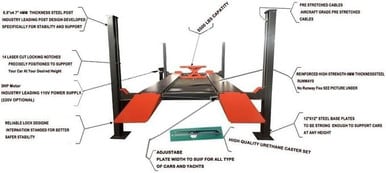 KATOOL 3.0HP 11000Lbs Lifting Height 84 Inch 4 Post Lift 110v Four Post Parking Lift 4-Post Auto Lift Garage Lift Storage – image 3