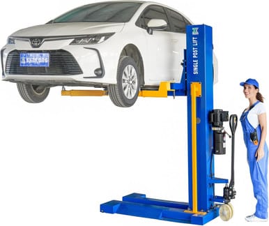 XK M6200 Car Lifts Model 220V Manually Unlock Mobile 6200Lbs Capacity Single Post Lift 36 Months Parts Replacemen – image 4